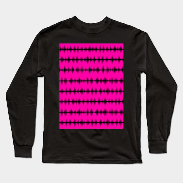 BLACK Equalizer Audio Sounds Waves On Hot Pink Music Long